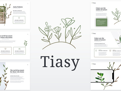 Tiasy Powerpoint Template advertising best business creative floral flowers green green powerpoint template green template greenery marketing minimal modern nature presentation professional simple template tiasy powerpoint template trendy