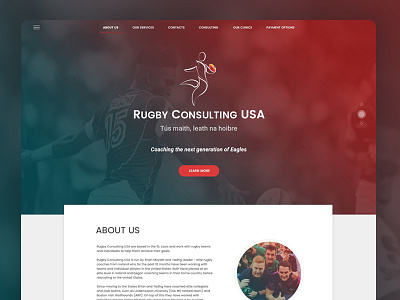 Rugby Consulting USA consulting landing page rugby sports web design website