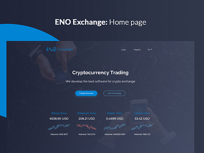 ENO Exchange: Home page analytics crypto exchange crypto trading cryptocurrency financial market statistics web design