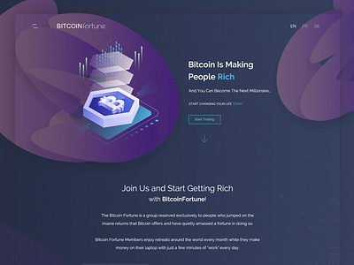 Bitcoin Fortune bitcoin crypto exchange crypto trading cryptocurrency landing page web design website