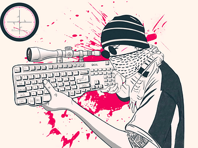 Keyboard man design illustration keyboard red ui 插图 设计