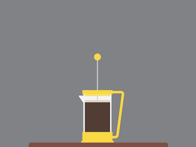 FRENCH PRESS! (GIF) coffee frenchpress gif hunx co. illustration yellow