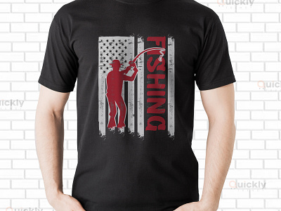 US American Flag Fishing Pole Patriotic T-Shirt branding fishing graphic design hunting osddesign9 quicklytrendy t shirt trending tshirt2021 vector