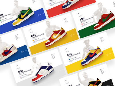 NIKE AROUND THE WORLD airforce branding clean country design illustration nike shoes ui web website world