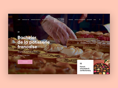 Ecole Nationale Supérieure de Pâtisserie clean design food pastry patisserie ui ux webdesign website
