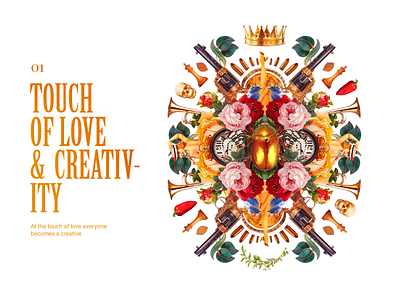 TOUCH OF LOVE & CREATIVITY artwork crown death design elements gun love photomontage photoshop roses