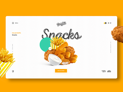 Baguette app baguette design food fries snacks ui user experience ux yellow