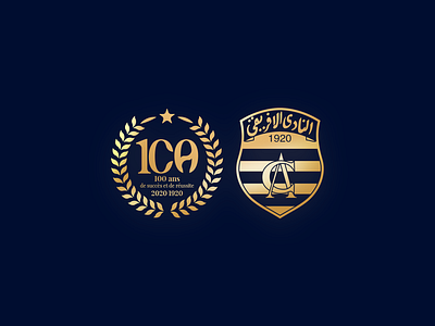 100 Year's Club Africain 100 clean clubafricain design football logo gold icon logo tunis vector years