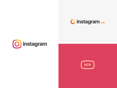 Instagram Redesign branding design icon igtv instagram live logo logo design red redesign