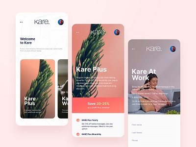 KARE Plus app booking design massage mobile therapy ui user experience ux