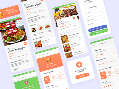 VAZY Food Mobile App clean drink food food app mobile mobile app rate ui