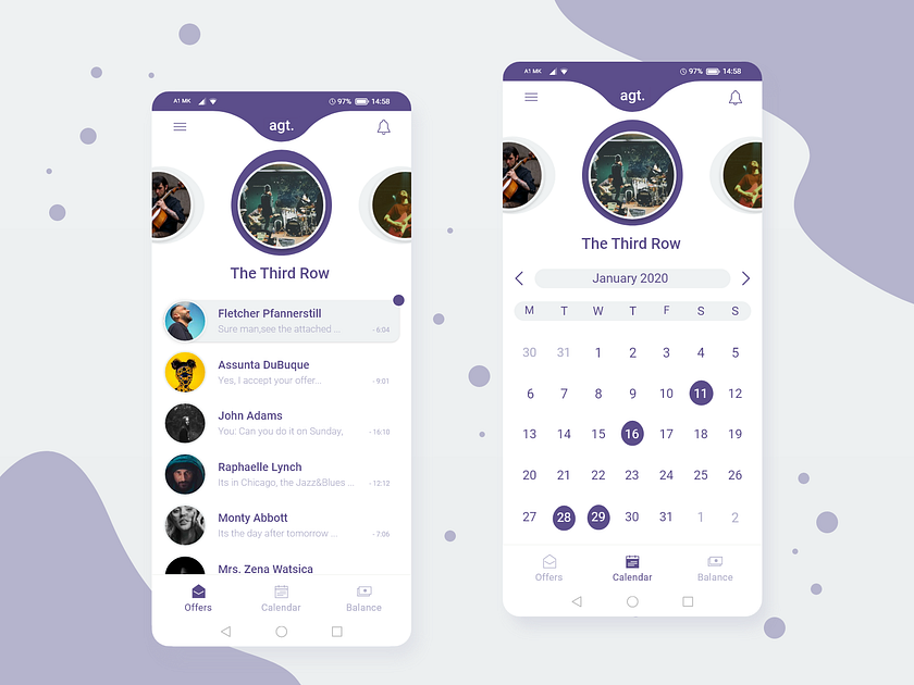 Artist Booking App by Danilo Sekulovikj on Dribbble