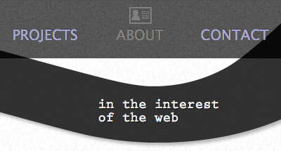 ABOUT:active css3 grey icon navigation opacity text shadow