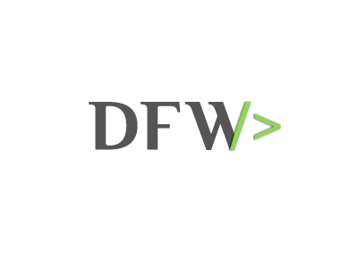 DFW logo initials gray green