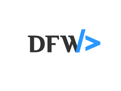 DFW v2a logo initials gray blue