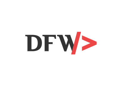 DFW v3a logo initials gray red