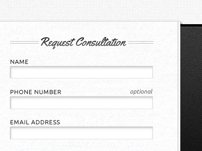 Simple Form contact embedded form paper script texture