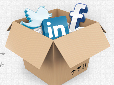 Social Media Box 3d box facebook linkedin packing realistic social social media twitter