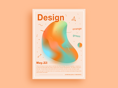Orange abstract color design gradient poster