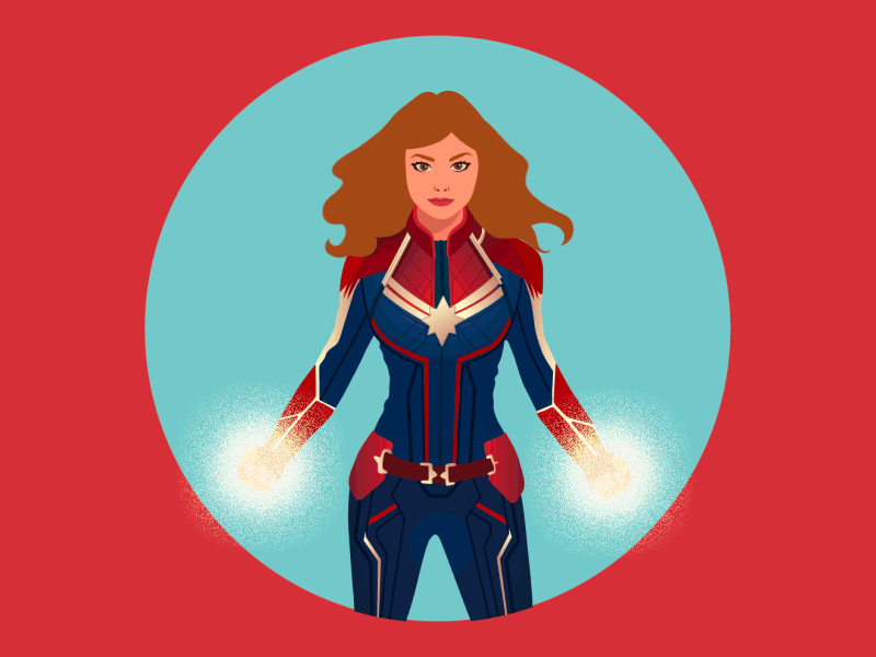 Captain Marvel Animation. Women's Day.
