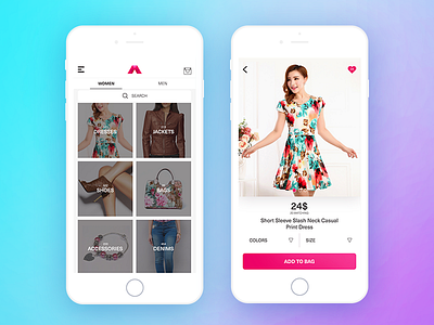 iOS App for an online fashion store app design creative ios iphone minimal modern photoshop shopping cart ui ux