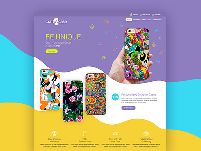 Design Concept for Craft A Case colors graphic design shopping cart ui ux web design