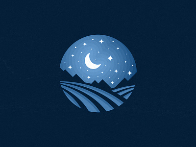 Nocturnal Fields app classy field fields hills icon illustration logo logodesign logotemplate logotype luxury moon nature nocturnal nocturne snow star stars village