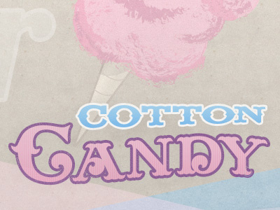 Cotton Candy fair food illustration typography