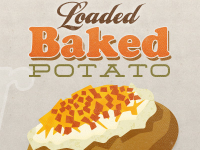 Loaded Baked Potato fair food illustration typography