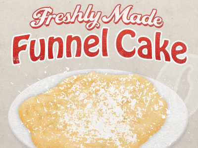 Freshly Made Funnel Cake fair food illustration typography