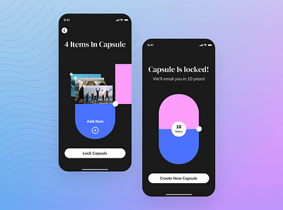 Cloud Time Capsule ai app branding concept illustration product design ui ux vector visual design