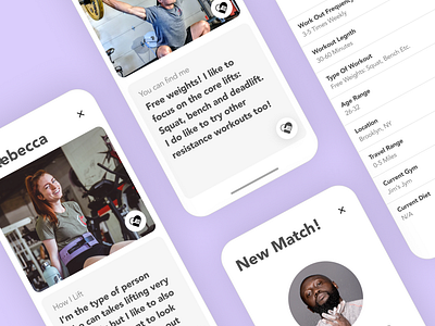 Find a Workout Partner App app branding concept design graphicdesign product design typography ui ux visual design