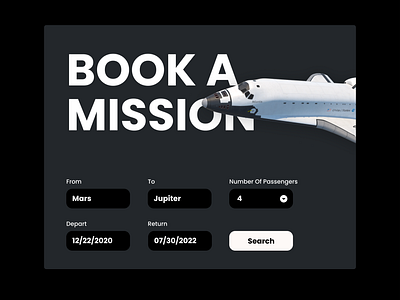 Book A Mission concept design elonmusk product design space spaceship spacex tesla ui uiux ux visual design web