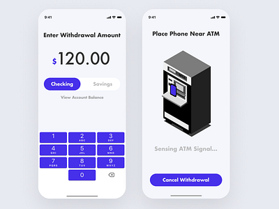 No Contact ATM branding concept finacial finance fintech illustration mobile mobile app product design typography ui visual design