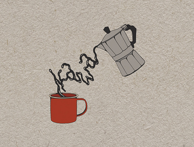 Polish coffee coffee design flat hand drawn illustration typography