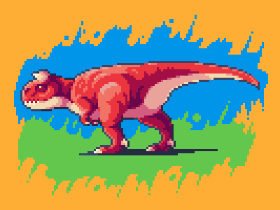 Carnotaurus Sastrei design digital art dinosaurs gamedev illustration pixel pixel art retro