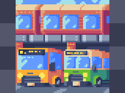 Commute-nication design digital art gamedev illustration pixel art retro