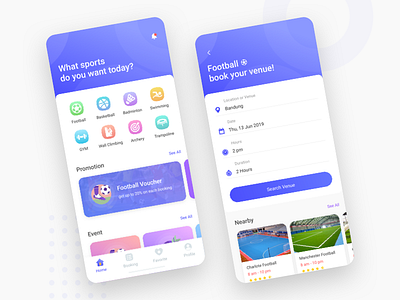 #Exploration - Sport Venue Booking Apps app design first shot graphic icon illustration interaction mobile app mobile app design mobile design onboarding responsive ui ui ux ui deisgn ui ux ui ux design uidesign ux