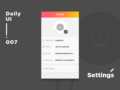 Daily Ui 007 - Settings