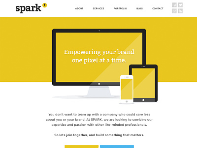 SPARK - Responsive Redesign flat freelance landing page photoshop portfolio redesign responsive social spark