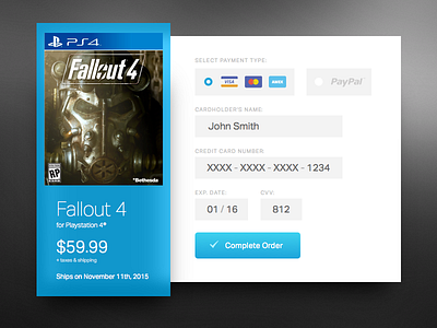 Day 004 - Credit Card Payment (w/ Sketch file) amex daily100 day004 fallout fallout4 free mastercard payment paypal sketch visa widget
