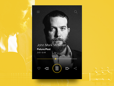 Day 005 - Music Player (w/ Sketch file) artist daily100 day005 free music player sketch widget