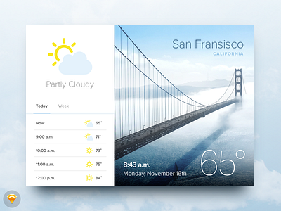 Day 010 - Weather Widget (w/ Sketch file) app daily100 day010 free icons interface sketch source temperature travel weather widget