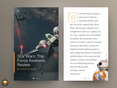 Day 018 - Blog Post (w/ Sketch File) bb8 blog daily100 day018 free freebie mobile post review sketch star wars