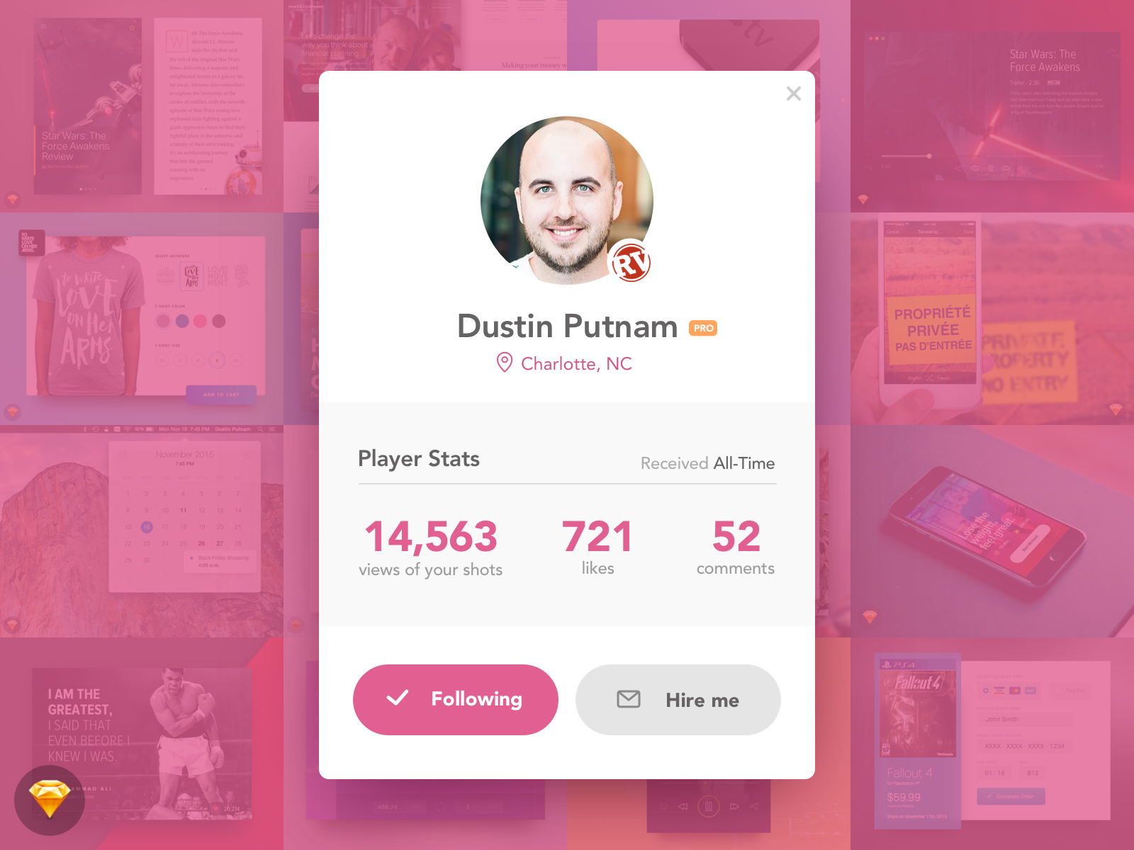 Day019 dribbble profile card 2x