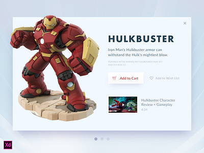 Day 027 - Hulkbuster Card (w/ Adobe XD file) adobe xd cart daily100 day027 freebie hulkbuster modal overlay source ui widget xd