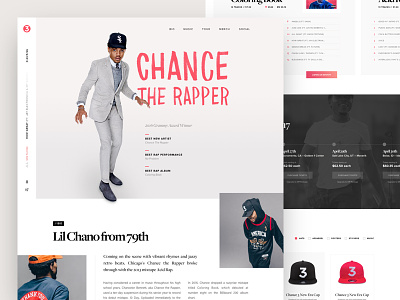 Chance the Rapper – Landing Page band chance the rapper concept landing page music redesign single page sketch ui web web design website