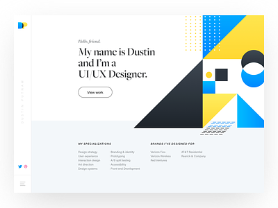 Homepage - DustinPutnam.com branding clean geometric homepage landing page minimal minimalistic portfolio typography