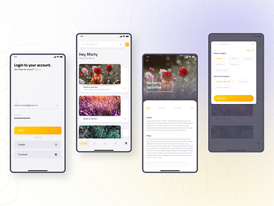 Flowers App UI app design ios ui ux vector