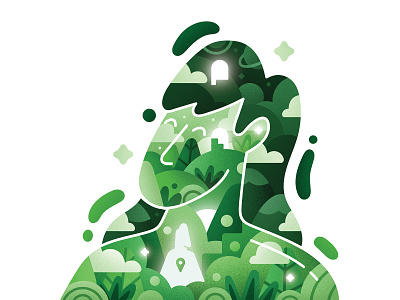 Location Man character color design flower green human illustration imagination indonesia leaf love people vector woman